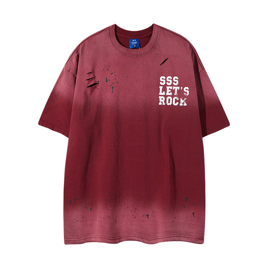 Nyc 1990 Shirt retro wash do old gradual change short sleeve t-shirt