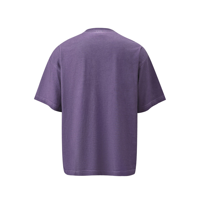 Hip hop clothing new york summer short sleeves retro washed old loose t-shirt