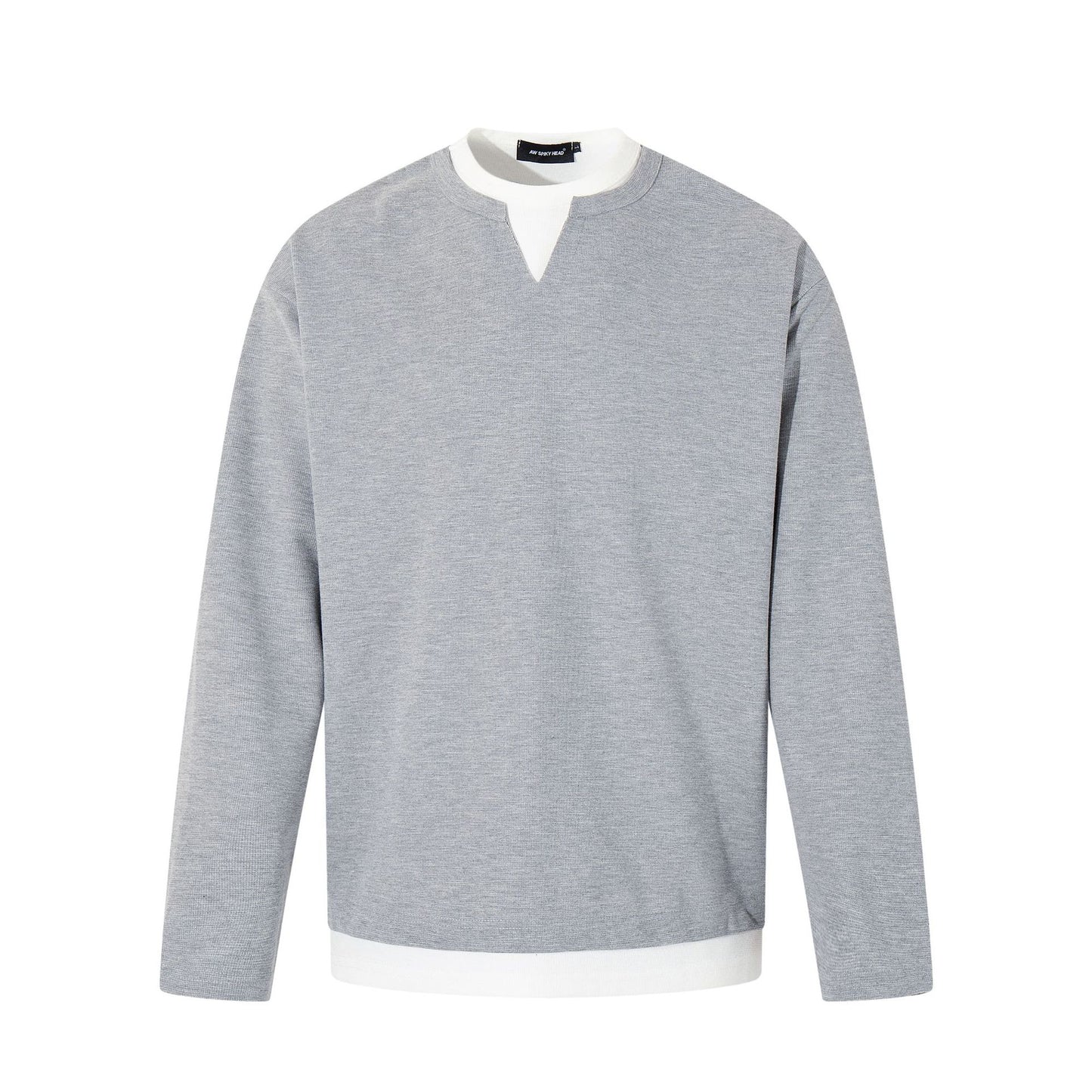 Unisex long-sleeved shirt autumcasualfake two-piece