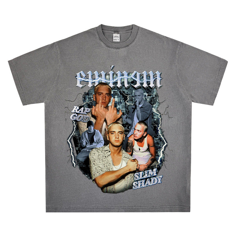 New york hip hop shop BC hip hop Eminem print short sleeve t-shirt