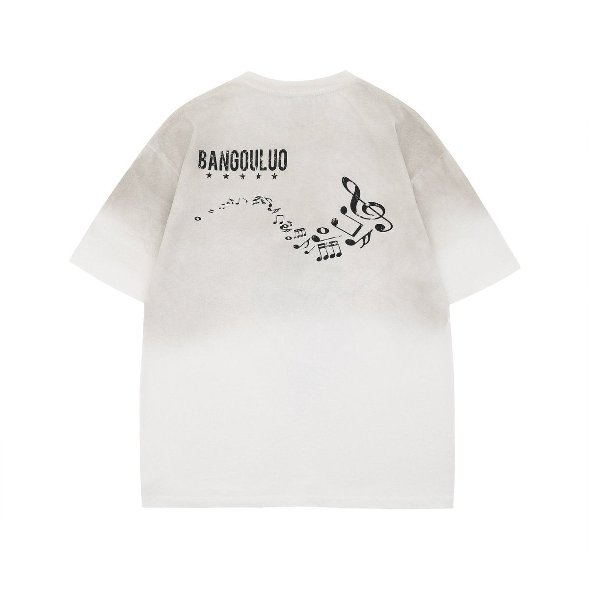 US drip outfits summer retro gradual change guitar casual loose short sleeve T-Shirts