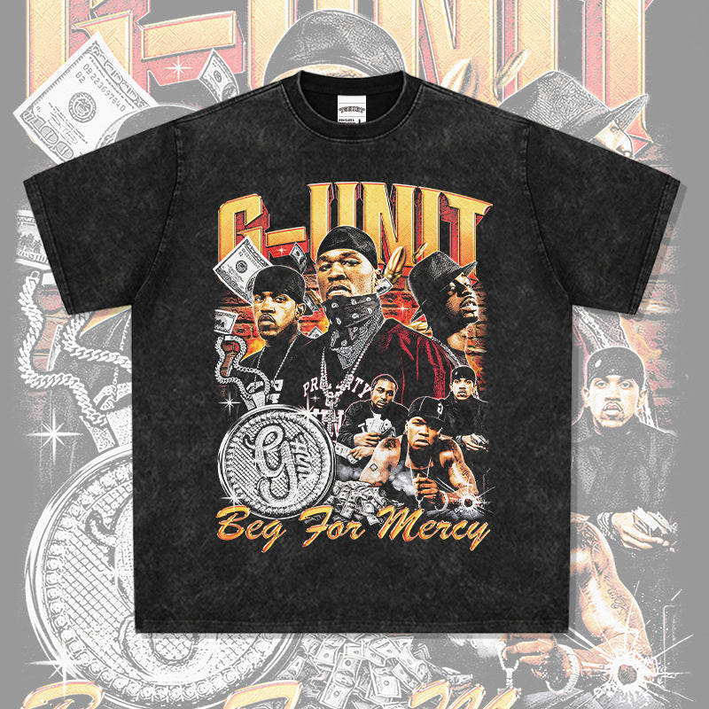 Outfit streetwear BegForMercy hip-hop print short-sleeved t-shirt