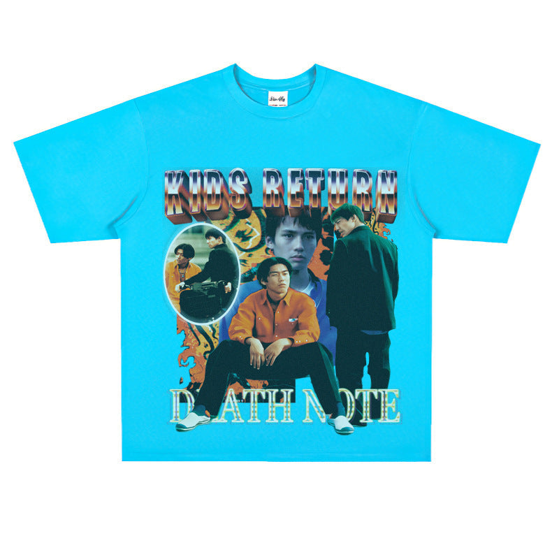 Film Star T Shirt North Kids Return Loose Heavy American Retro Street T-shirt