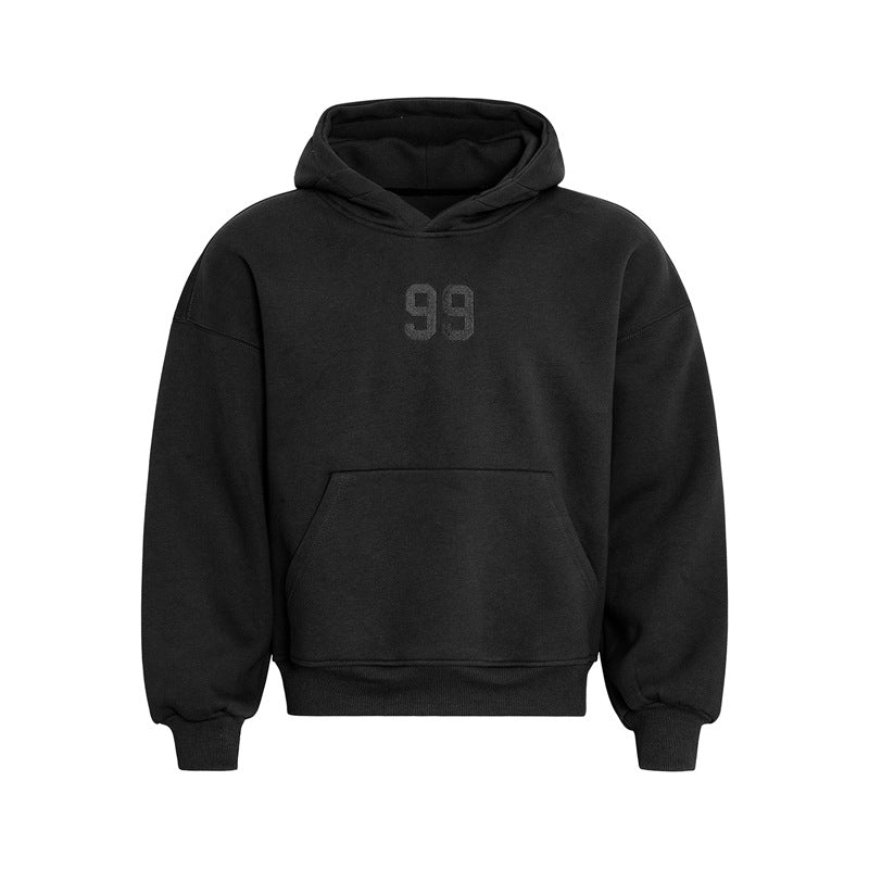 Streetwear Hoodie Vintage Alphabet Embroidered Hooded Sweater Oversize Loose Hoodie