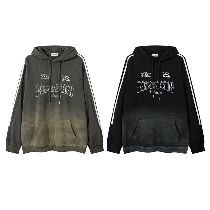 Streetwear Hoodie Vintage do gradual change hooded sweater embroidered hoodie