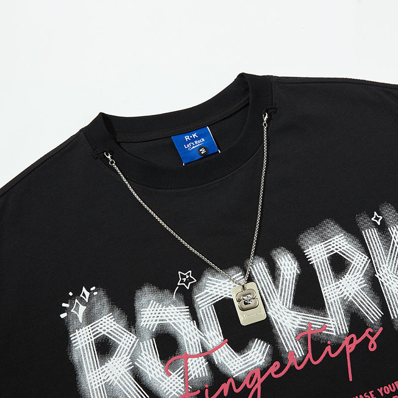 Nyc T Shirt Necklace Short Sleeve T-Shirt Summer Loose Casual Top