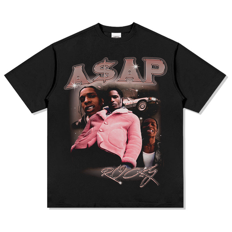 Marcas streetwear usa vintage A $APROCKY print short sleeve t-shirt