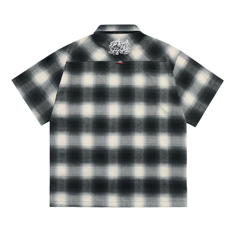 Casual Street Wear Checked Shirt Short Sleeve Shirt