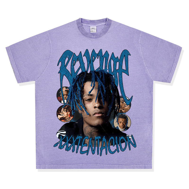 New york hip hop shop XXX Tentacion vintage vintage hip hop rap print short sleeve t-shirt