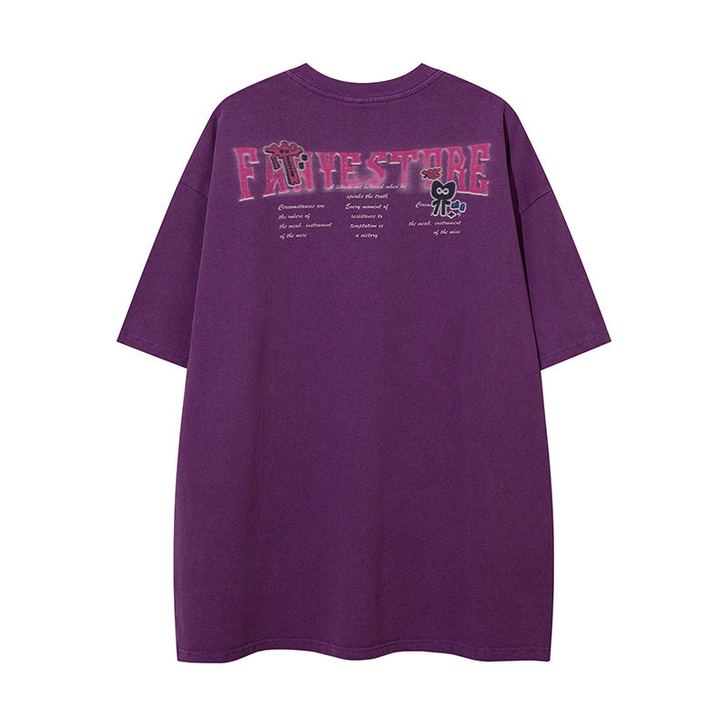 Vintage Tišö Rt Vintage Cartoon Print Short Sleeve T-Shirt Summer Oversize