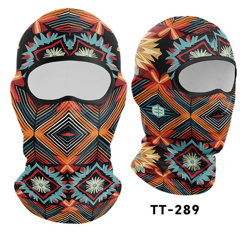 Cycling Windproof Hood Bionic Camouflage Printed Ice Silk Sunscreen Mask