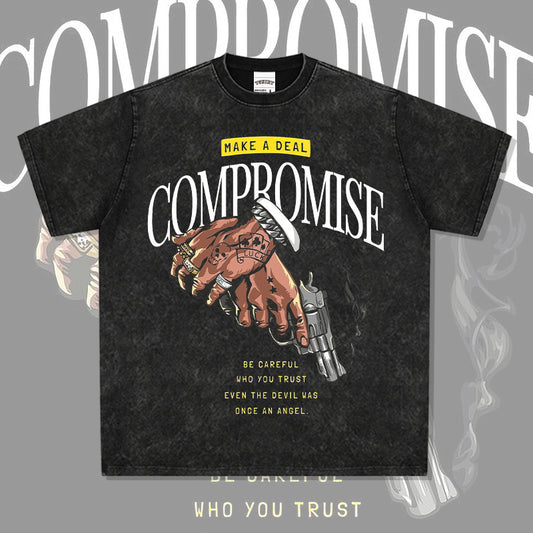New york hip hop shop summer vintage print short sleeve t-shirt