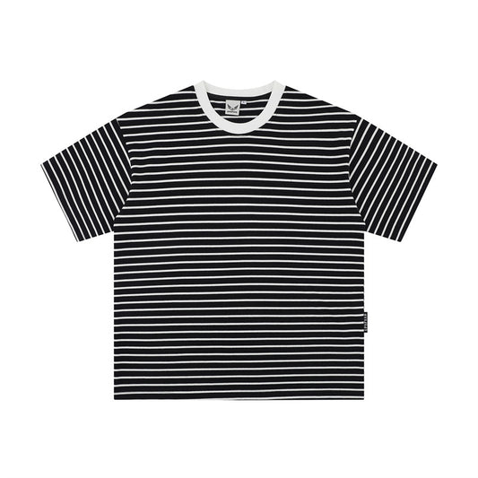Hip Hop Shirts For Boys Black & White Striped Short Sleeve T-Shirt