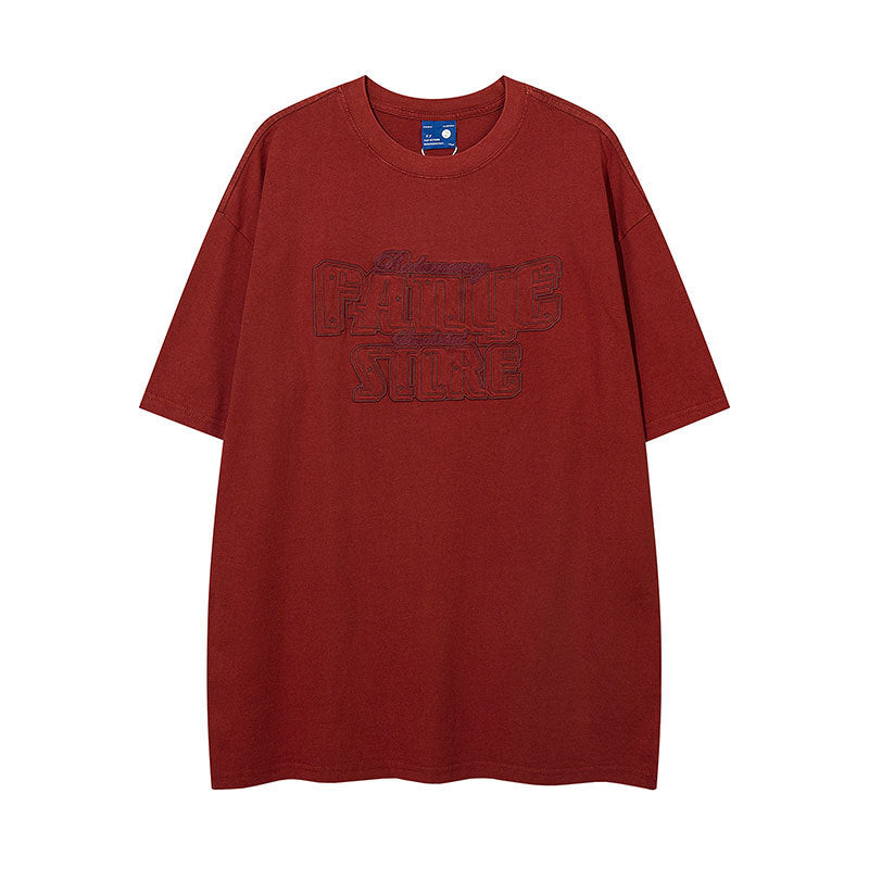 Vintage Tišö Rt Summer Hip Hop Short Sleeve Loose Letter Print T-Shirt