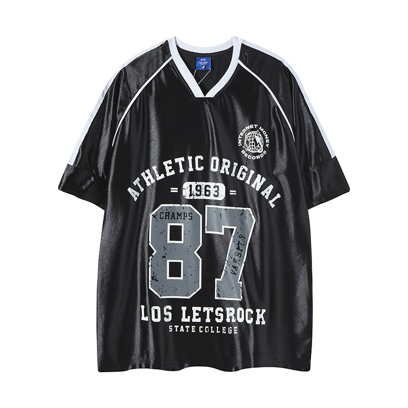 Nyc T Shirt Summer Vintage Casual Loose V-Neck Short Sleeve T-Shirt