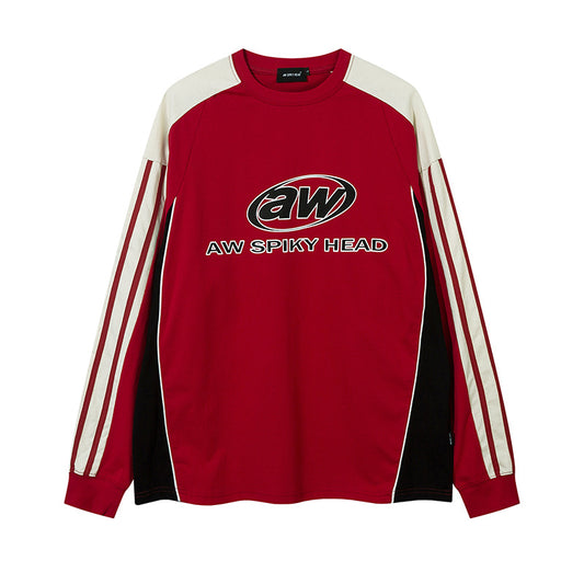Racing oversized t shirt retro racing style long sleeve t-shirt
