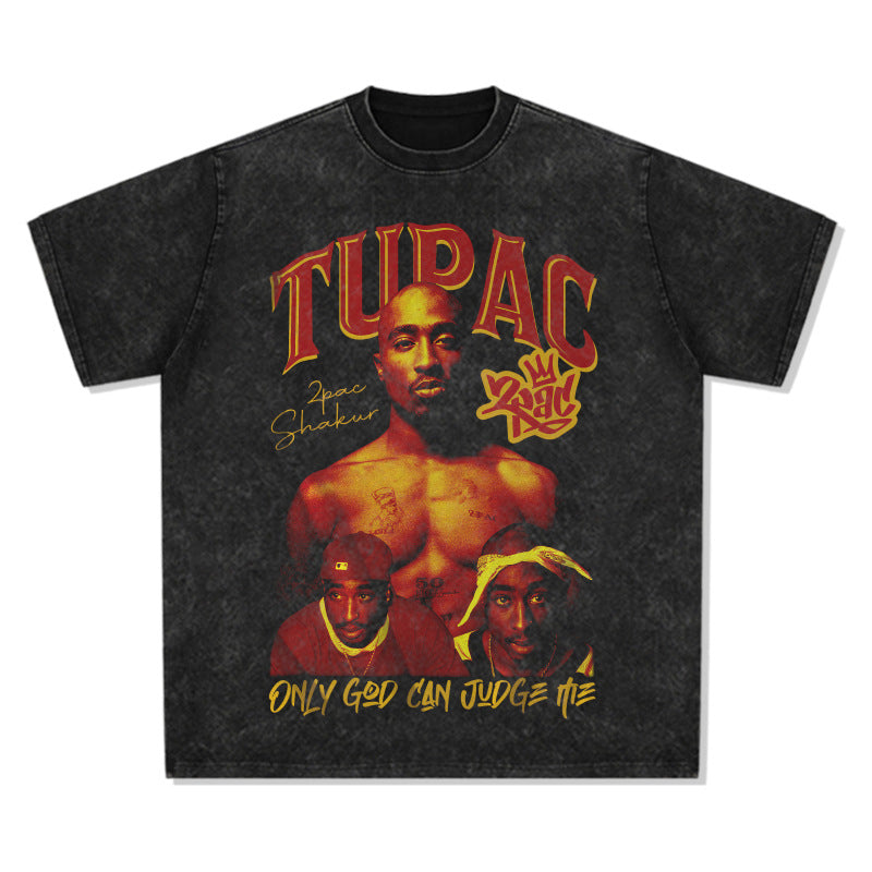 Cool t rapper vintage hip hop tupac print long sleeve short sleeve t-shirt