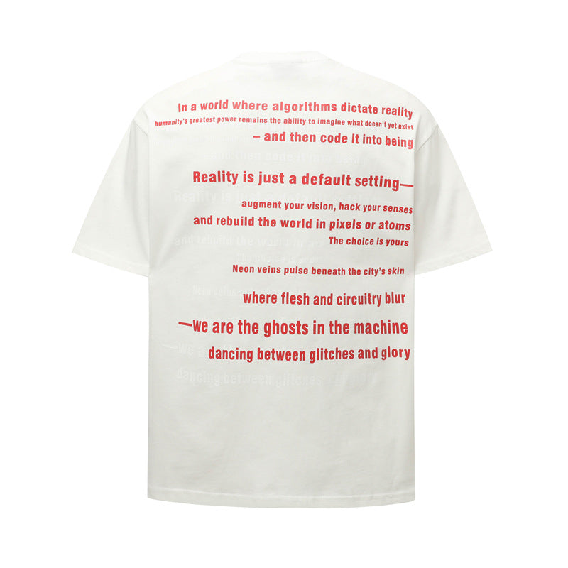 Casual Street Wear Vintage Short Sleeve T-Shirt Crew Neck Loose Casual