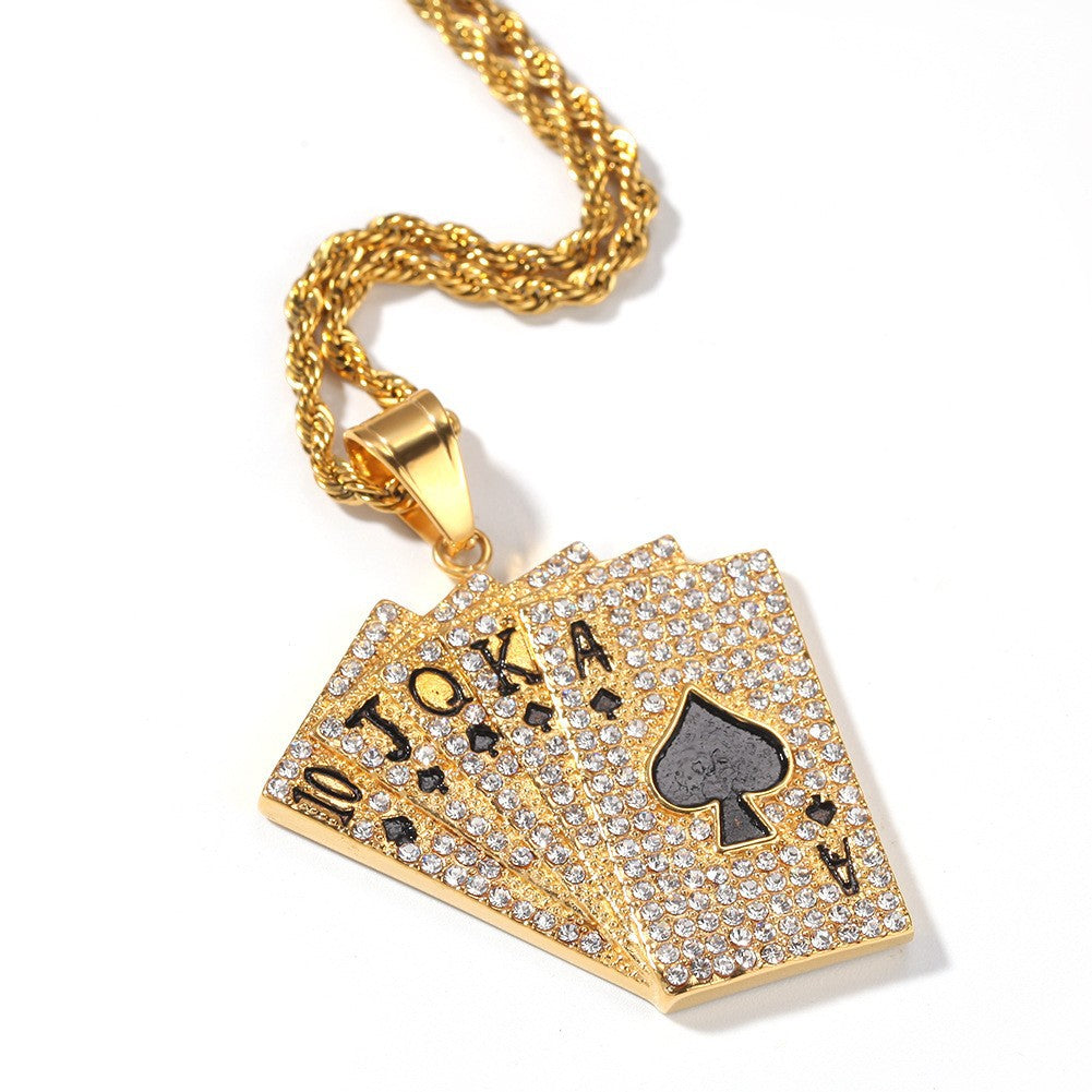 Jewelry Stainless Steel Plated Hip Hop Pendant Necklace rapper