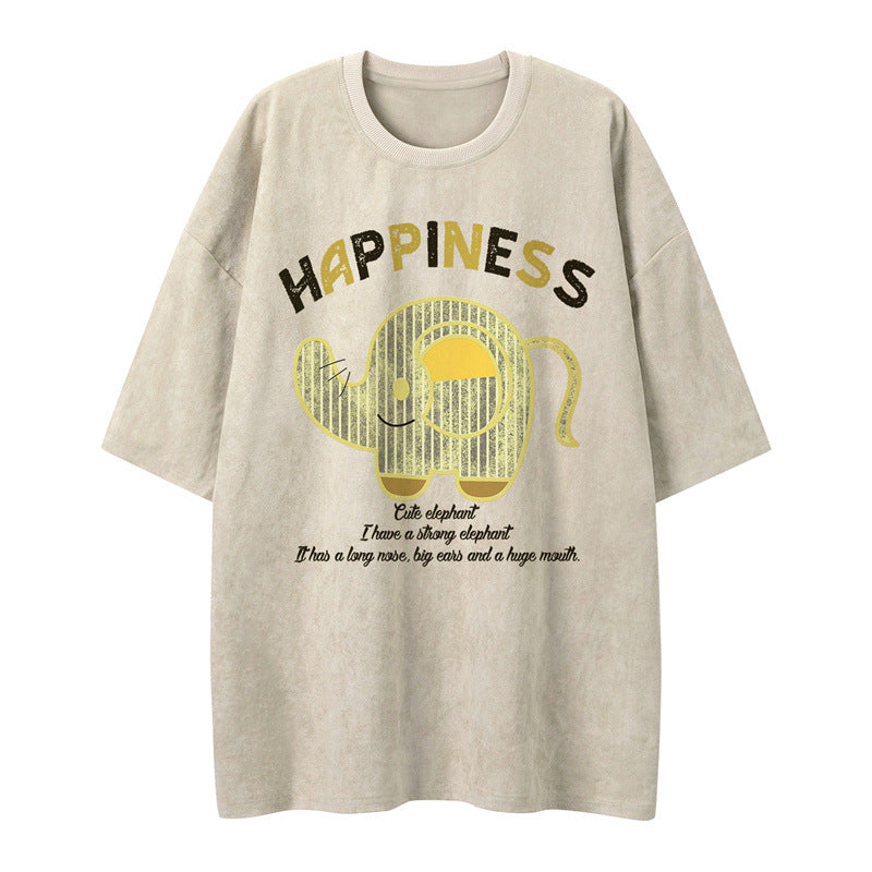 US drip outfits summer vintage cactus print casual loose short sleeve T-Shirts