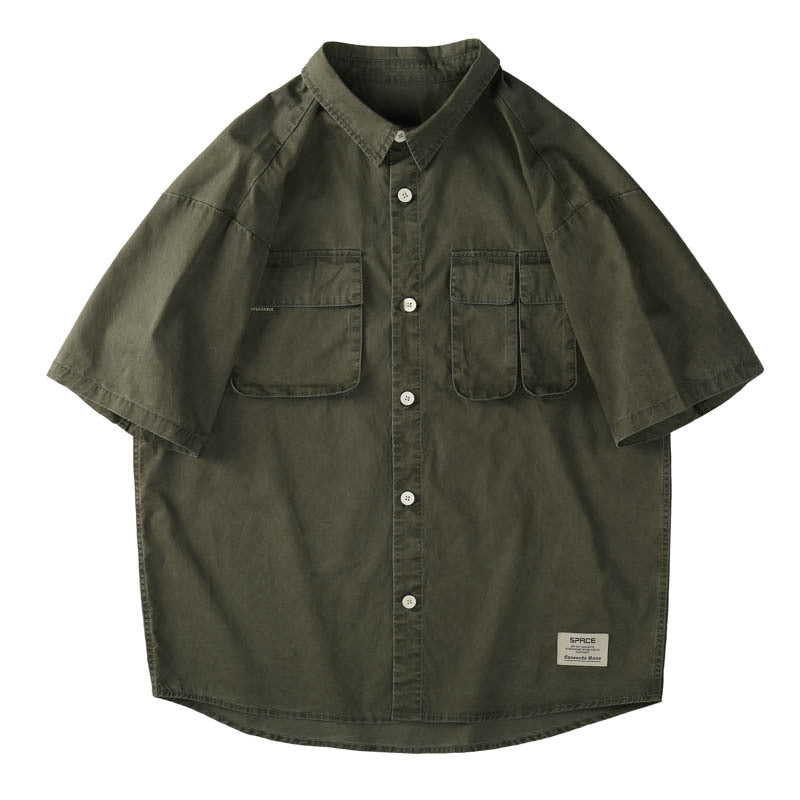 Men T-shirts Vintage Short Sleeve Summer Loose Shirt