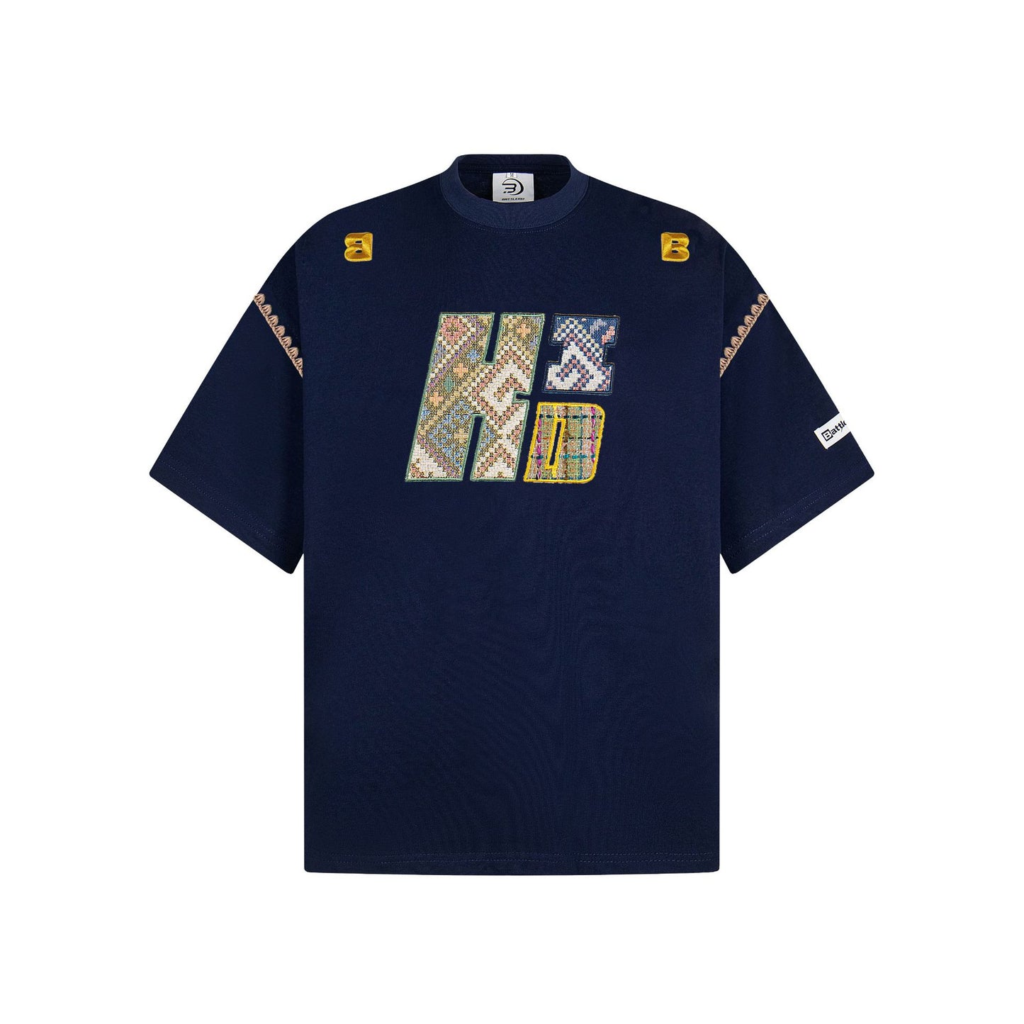 New York Hip Hop Style Embroidered Printed Short Sleeve T-Shirt Summer Loose Casual Top