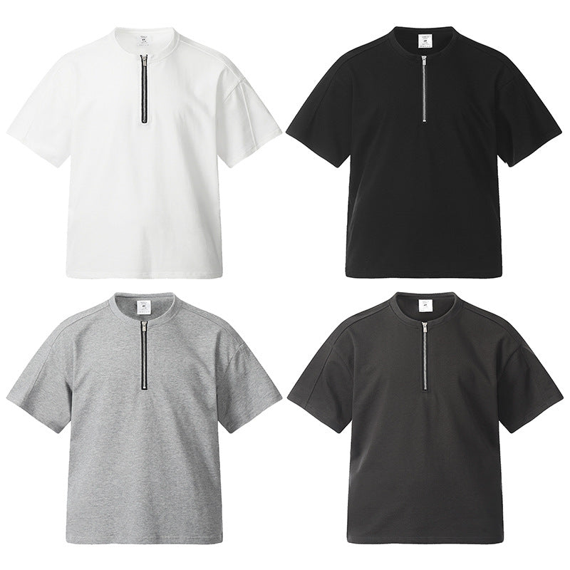 Nyc 1990 Shirt Zip Short Sleeve T-Shirt Summer Loose Top