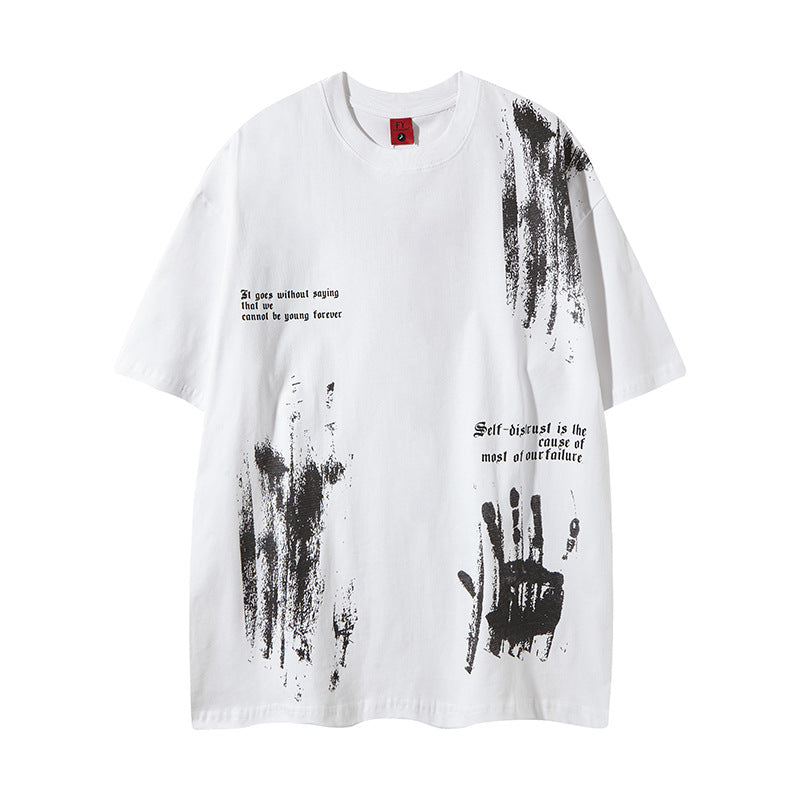 New York Hip Hop Style Alphabet Print Short Sleeve T-Shirt Summer Loose Casual Top