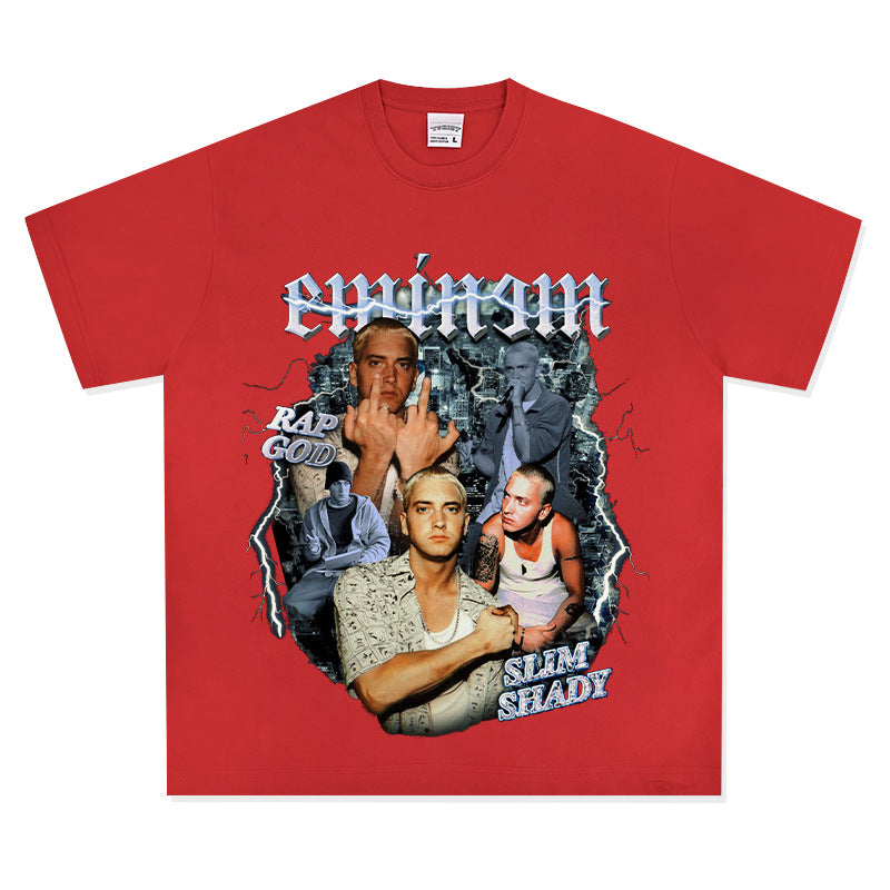 New york hip hop shop BC hip hop Eminem print short sleeve t-shirt