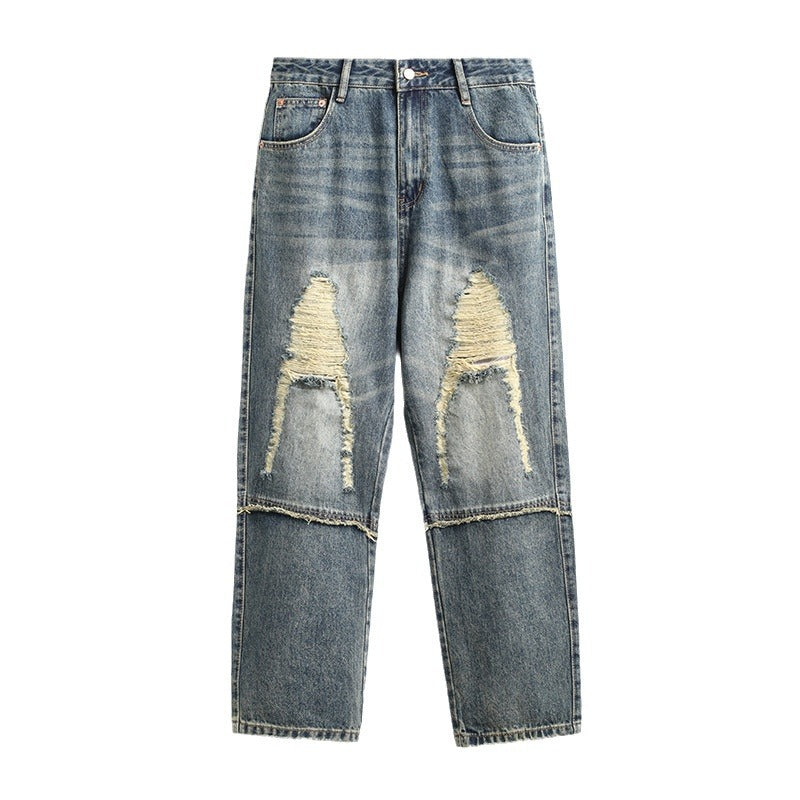 1990 Fashion Jeans Retro Ripped Old Jeans