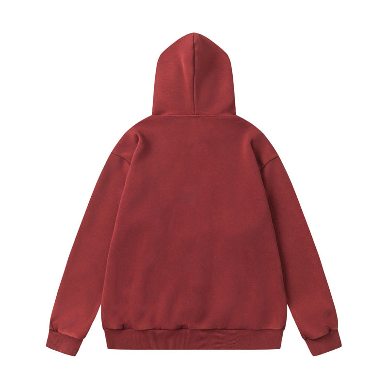 Streetwear Hoodie Vintage Washed Old Hooded Sweater Hip Hop Alphabet Print Casual Hoodie