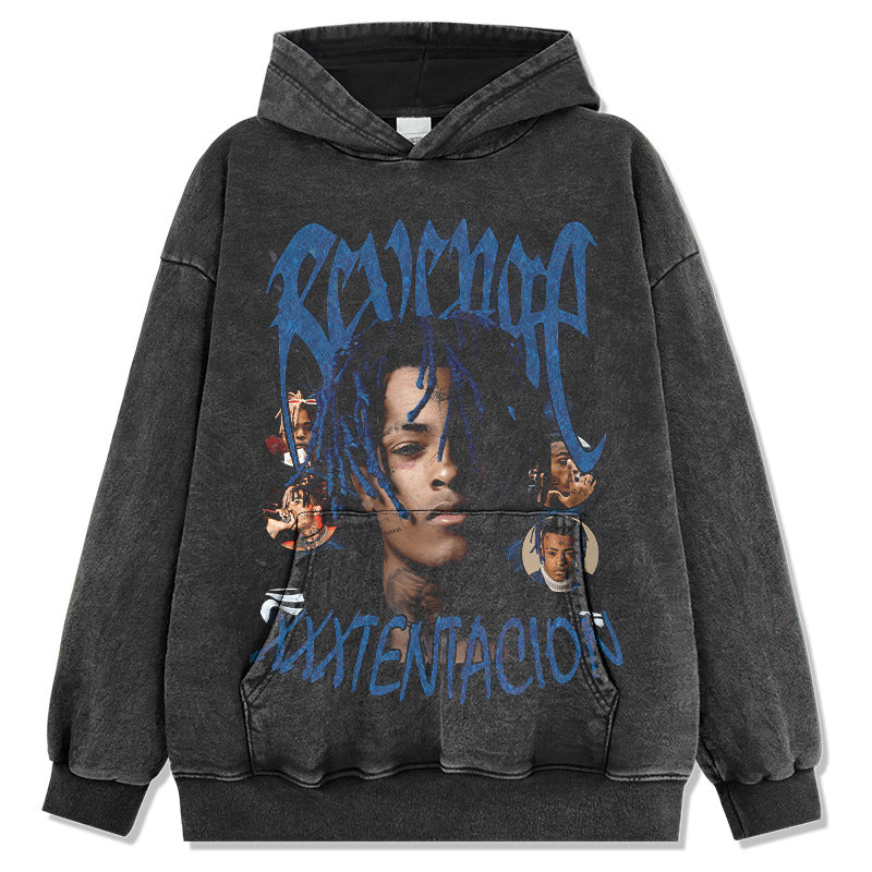 Marcas streetwear usa vintage XXX TENTACION print crew neck sweater