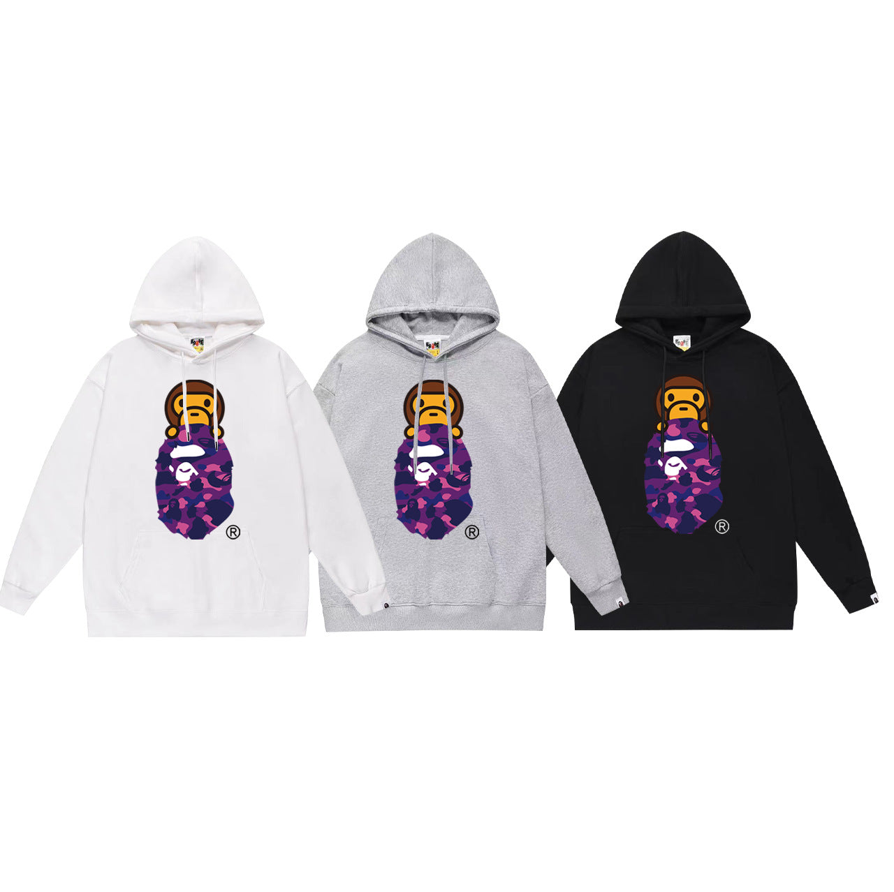 Ape Hoodie Autumn/Winter Letter Print Loose Hoodie Pullover Ape Sweater