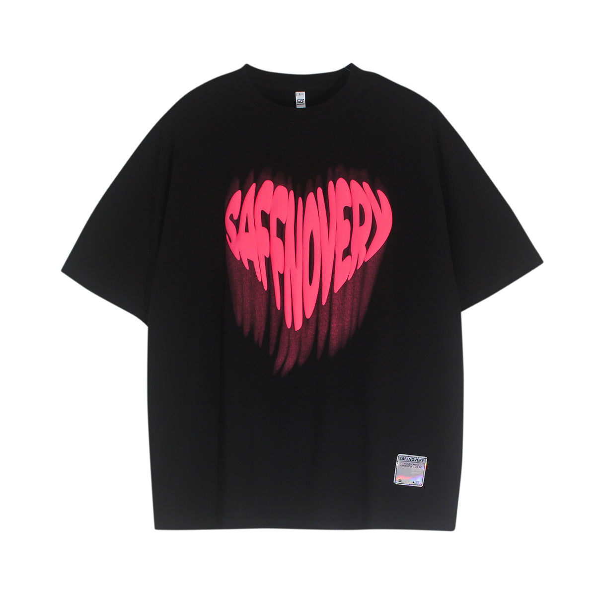 Hustle vintage t-shirt loose heart print short sleeve summer