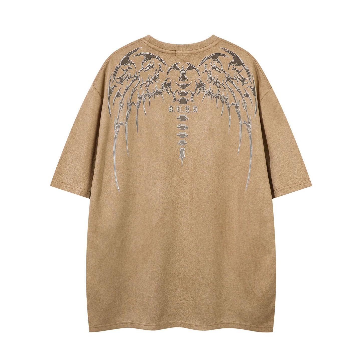 Hustle vintage summer t-shirt skull skeleton print short sleeve