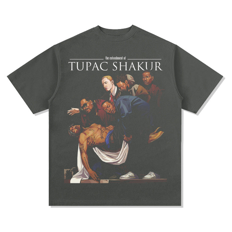 New york hip hop shop Homage TUPAC SHAKER 2PAC old printed short sleeve t-shirt