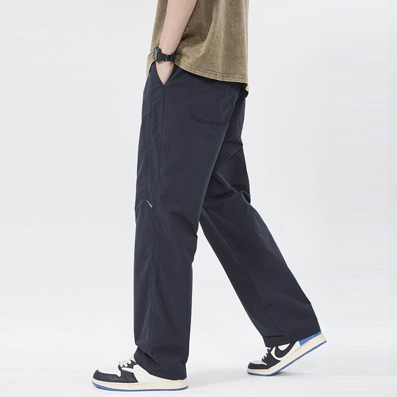 Men Casual Pants Straight Men's Spring and Summer Loose Wide Leg Pants