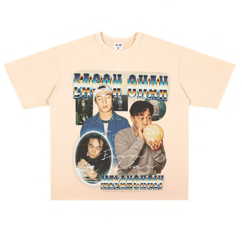 Film Star T Shirt Chen Yixun Loose American Retro Street T-shirt Men and Women