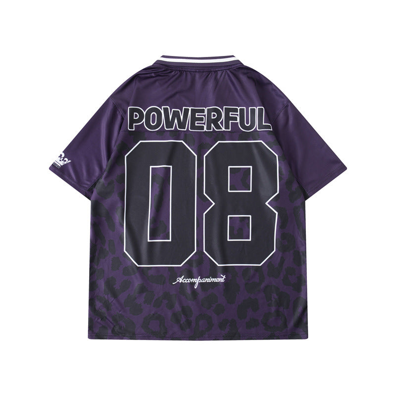 Hip Hop Shirts For Boys Hip Hop Casual V-Neck Short Sleeve Rugby Suit