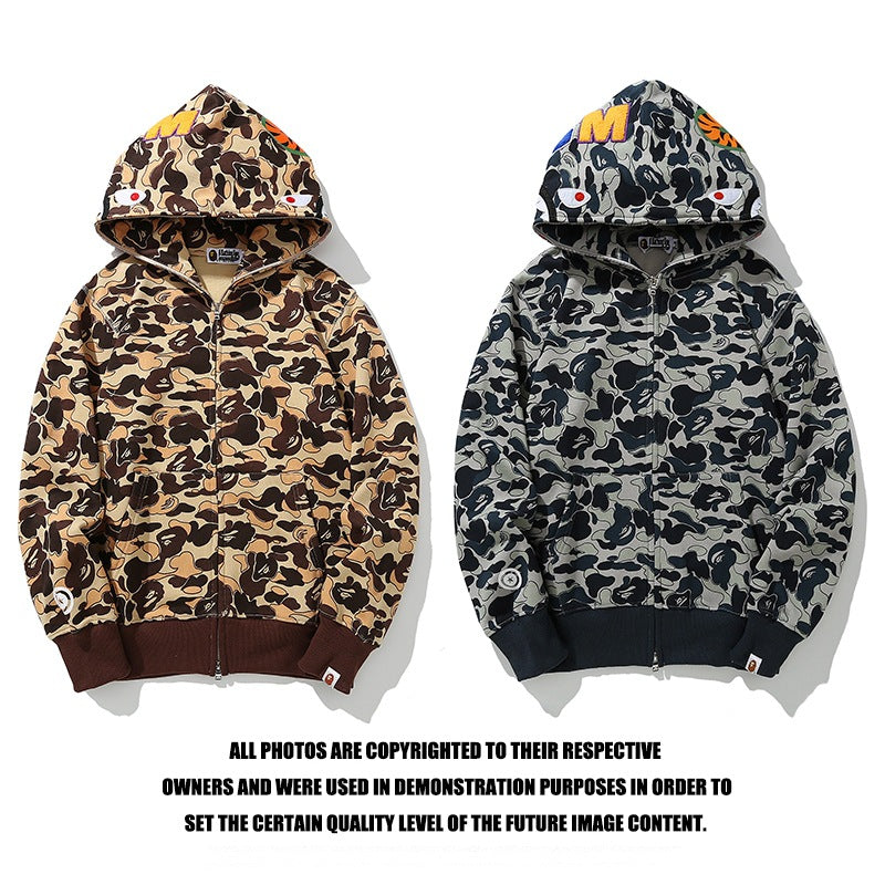 Ape Hoodie Shark Cookies Camo Cardigan Zip Hooded Sweater Hoodie Jacket