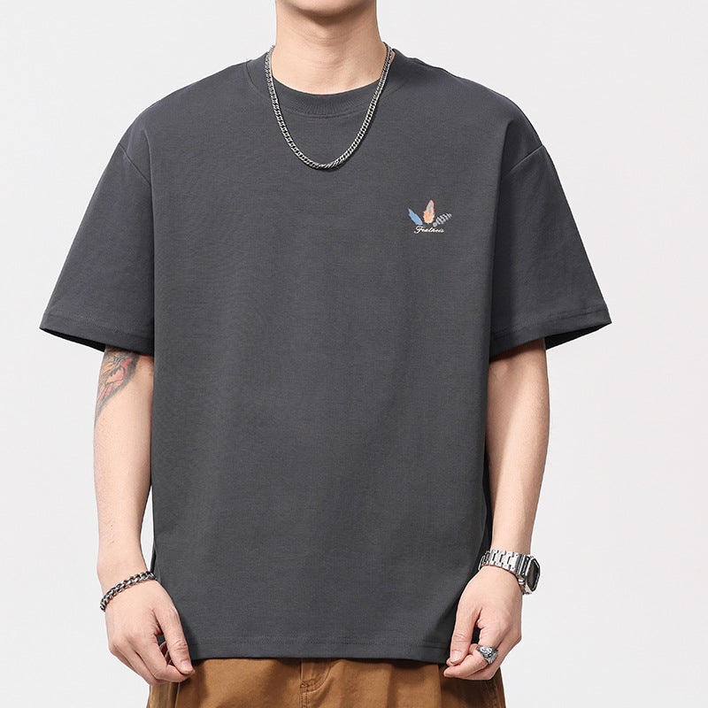Men T-shirts Vintage Short Sleeve Men's Summer Print Bottom Shirt