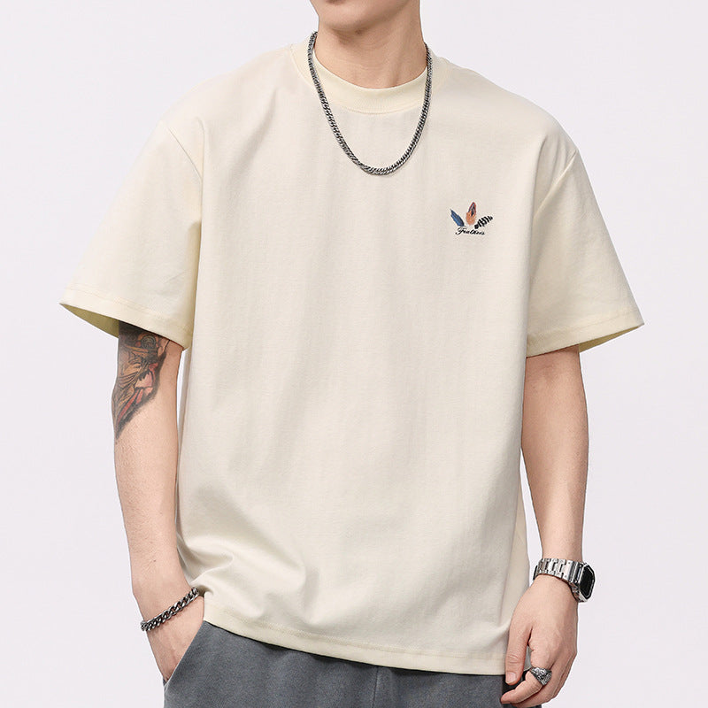 Men T-shirts Vintage Short Sleeve Men's Summer Print Bottom Shirt