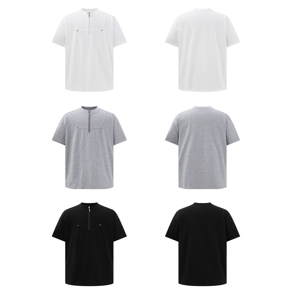 Hip hop shirt summer short sleeve zipper t-shirt