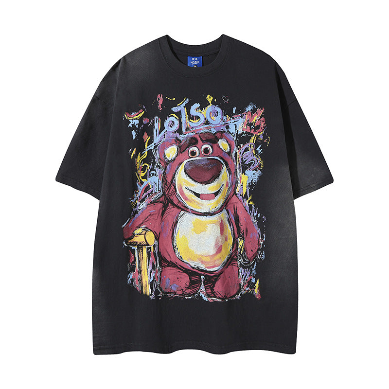 Nyc T Shirt Strawberry Bear Short Sleeve T-Shirt Summer Loose Casual Top