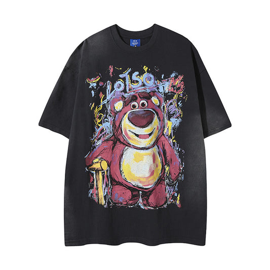 Nyc T Shirt Strawberry Bear Short Sleeve T-Shirt Summer Loose Casual Top
