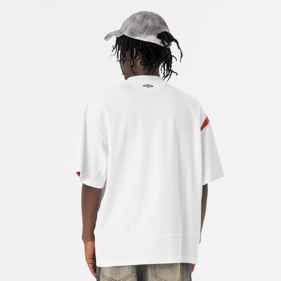 Vintage 90s Hip Hop Clothing Summer Vintage V-Neck Short Sleeve T-Shirt