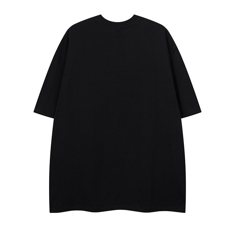 US drip outfits Summer Vintage Portrait Print Casual Loose Short Sleeve T-Shirts