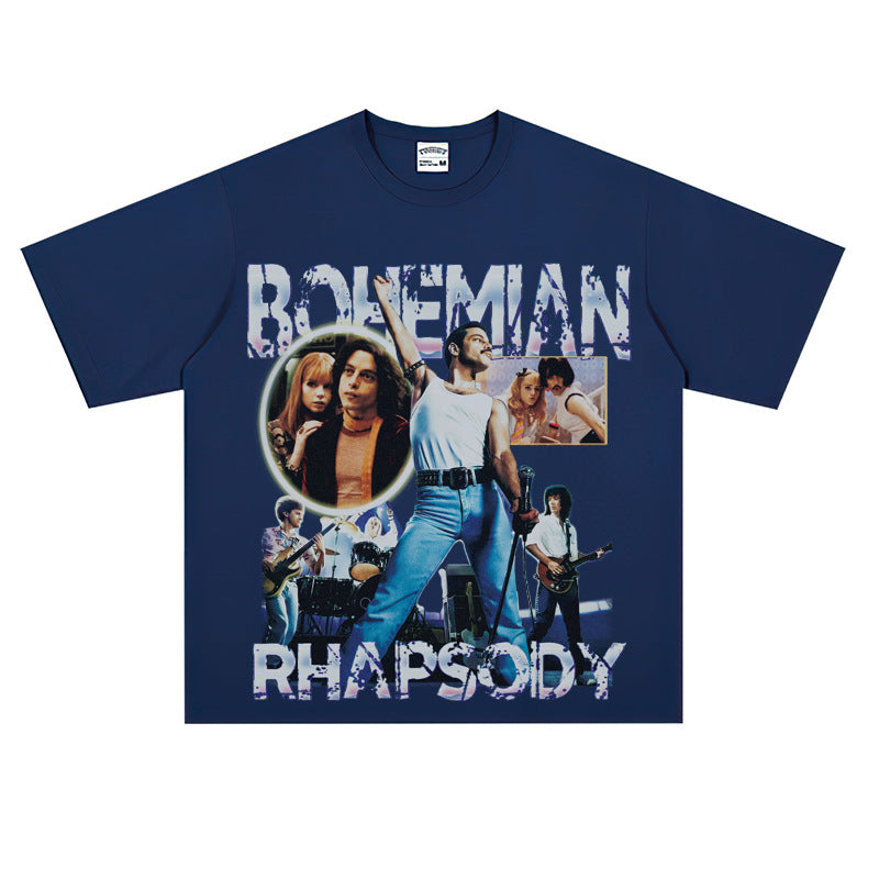 Film Star T Shirt Retro Street Cotton American T-shirt
