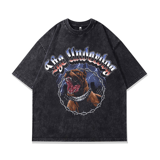 Ropa Vintage Hombre Vintage Alphabet Embroidered Short Sleeve T-Shirt