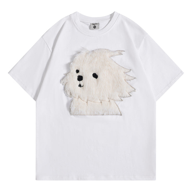 Camisetas streetwear Summer Vintage Dog Casual Loose Short Sleeve T-Shirt